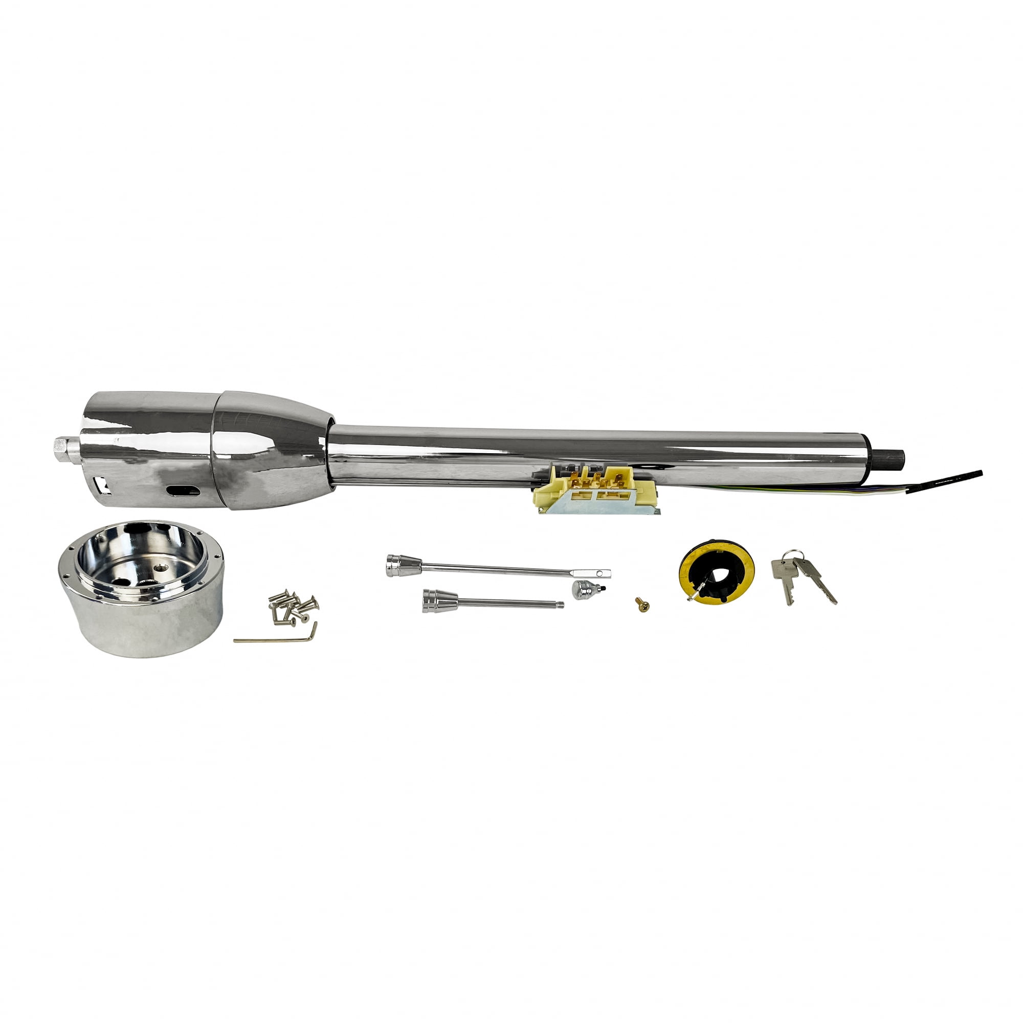 28" Steering Column GM Manual Tilt Steering with Key And Wheel Adapter ...