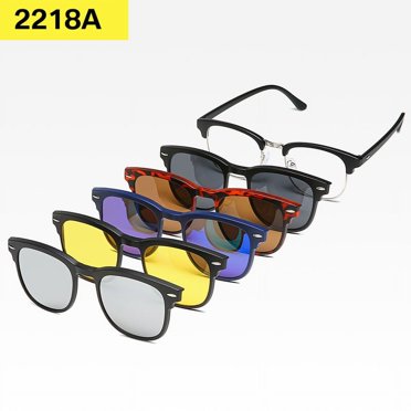 Vintage Polarized Magnetic Clip-On Sunglasses – Black Frame For Men – Outdoor Sport & Driving