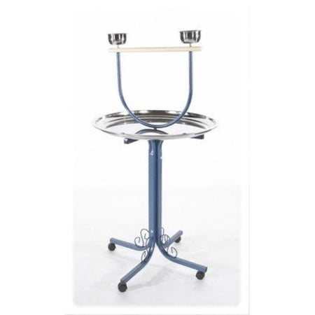 28" T-Stand with Casters & Stainless Steel Dishes J8-2828 Black