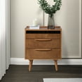 thumbnail image 1 of 28" Tall 3 Drawers End Table with Charging Station Storage Table Acorn, 1 of 7