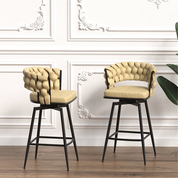 28" Technical Leather and Metal Base - 360 Degree Swivel Function - Tavern, Pub, Cafe - Durable and Easy to Use