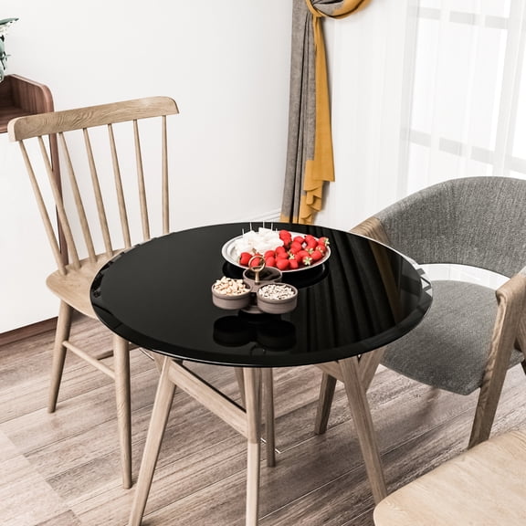 28" Tempered Glass Table Surface in Black | Suitable for Hotel and Business Tables | Corrosion-Resistant and Impact-Resistant | Easy to Clean