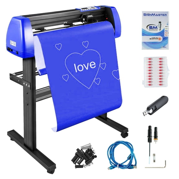 28" Vinyl Cutter Machine, 20 Blades, 720mm Vinyl Plotter with Floor Stand - Sign Making, Crafting, Decals, Scrapbooking, Adjustable Force & Speed