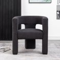 thumbnail image 1 of 28" W Modern Boucle Accent Chair, Mid Century Upholstered Square Armchair, No Assembly Single Sofa Side Chair for Living Room Lounge Bedroom (Jet Black), 1 of 1