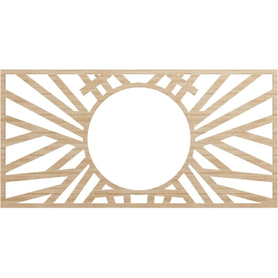 28"W x 14"H x 10 3/8"ID x 3/8"T Hoover Wood Fretwork Pierced Ceiling Medallion, Alder