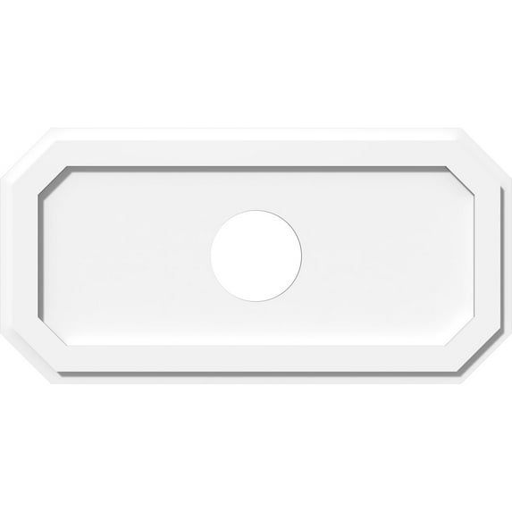 28"W x 14"H x 5"ID x 9 3/4"C x 1"P Emerald Architectural Grade PVC Contemporary Ceiling Medallion