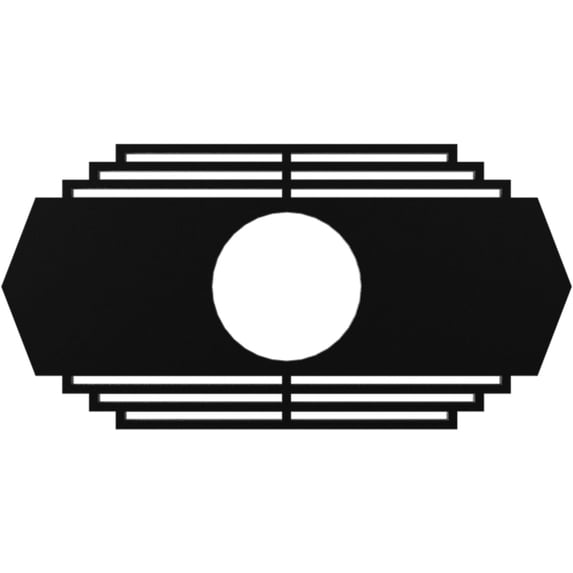 28"W x 14"H x 7 3/8"ID x 3/4"P Chrysler Architectural Grade PVC Pierced Ceiling Medallion, Black
