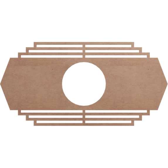 28"W x 14"H x 7 3/8"ID x 3/8"T Chrysler Wood Fretwork Pierced Ceiling Medallion, Wood (Paint Grade)