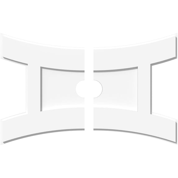 28"W x 18 5/8"H x 3"ID x 6"C x 1"P Haven Architectural Grade PVC Contemporary Ceiling Medallion, Two Piece
