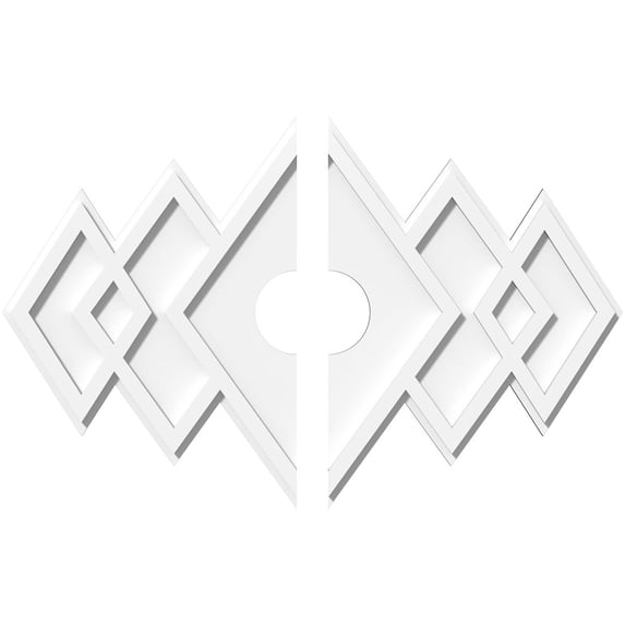 28"W x 18 5/8"H x 4"ID x 8 3/4"C x 1"P Zoe Architectural Grade PVC Contemporary Ceiling Medallion, Two Piece