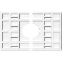 28"W x 18 5/8"H x 7"ID x 9 3/4"C x 1"P Beaux Architectural Grade PVC Contemporary Ceiling Medallion, Two Piece