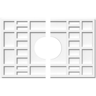28"W x 18 5/8"H x 7"ID x 9 3/4"C x 1"P Beaux Architectural Grade PVC Contemporary Ceiling Medallion, Two Piece
