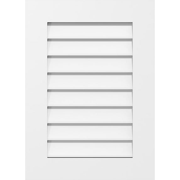 28"W x 34"H Rectangle Surface Mount PVC Gable Vent: Non-Functional, w/ 3-1/2"W x 1"P Standard Frame
