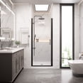 thumbnail image 1 of 28" W x 72" H Frameless Pivot Shower Door, with 1/4" Clear Tempered Glass, Matte Black Finish, ACE DECOR, 1 of 9