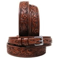 thumbnail image 1 of 28" Western 1-1/2" Floral Tooled Ranger Full-Grain Brown Leather Belt 26RS04R, 1 of 5