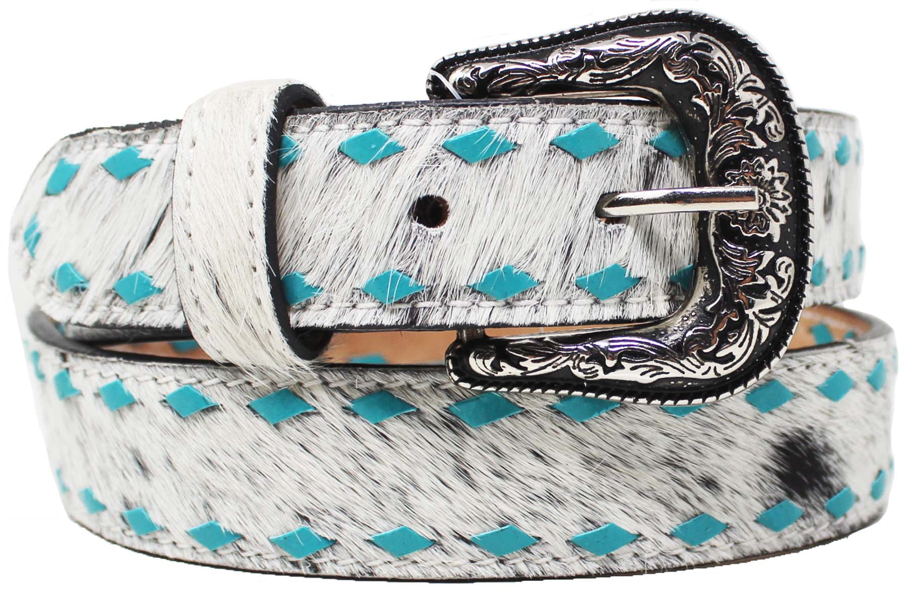 Turquoise Leather Western Belt Silver Buckle Boho Cowgirl 28–34 Waist The finishing fashion touch that makes all the difference  main image 4