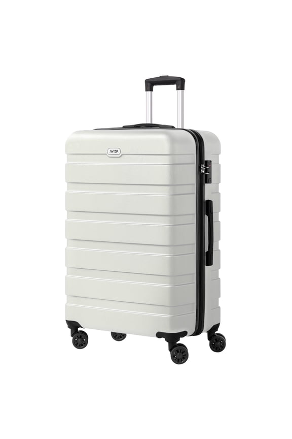 Luggage PC ABS Lightweight Suitcase with Wheels TSA Lock Hardshell Checked-Large Luggage 28 inch White