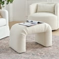 thumbnail image 1 of 28" Wide Modern Large Boucle Upholstered Arched Ottoman Foot Stool, Multi-Functional Sofa Footrest, Small Sofa Bench, and Extra Seating for Living Room, Bedroom, Entryway, Hallways, 1 of 15