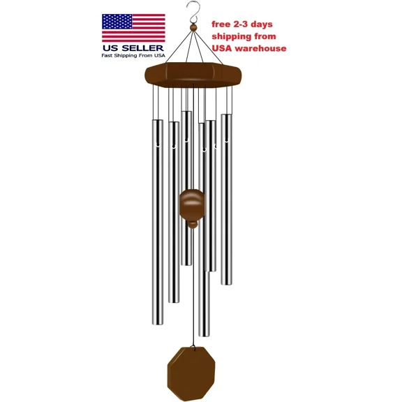 28" Wind Chimes Large Deep Tone Chapel Bells 6 Tubes Outdoor Garden Home Decor
