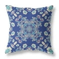 thumbnail image 1 of 28" X 28" Blue And Off White Broadcloth Floral Throw Pillow, 1 of 5