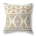 thumbnail image 1 of 28" X 28" Off White And Orange Broadcloth Floral Throw Pillow, 1 of 5
