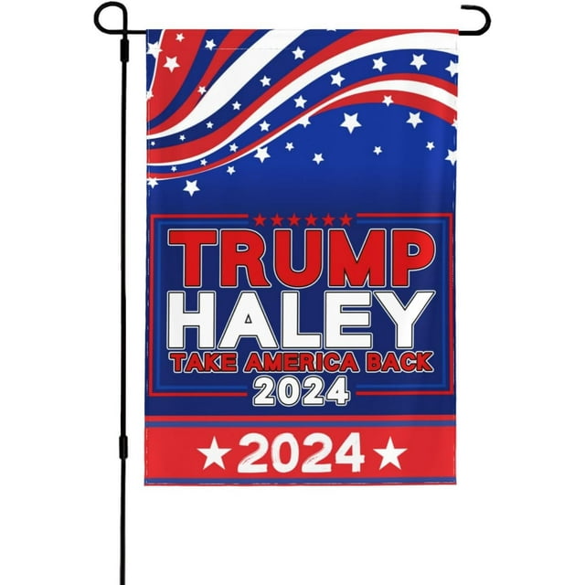 28"X40" Patriotic Donald Trump Haley 2024 Flag Outdoor Double Sided
