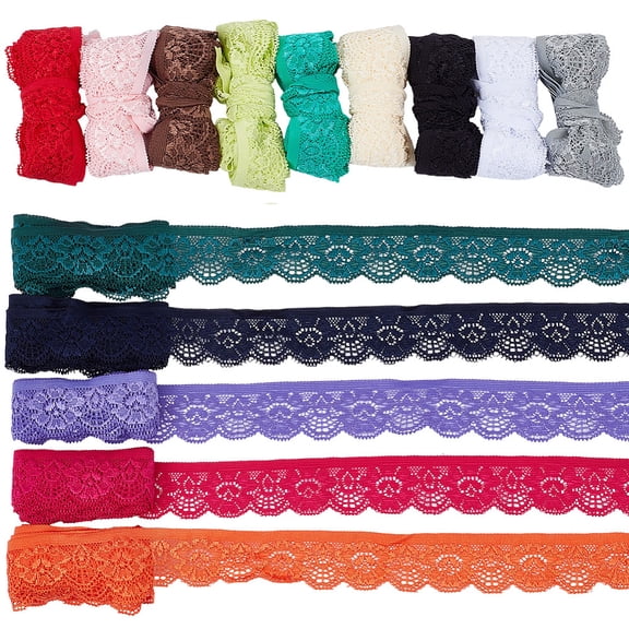 28 Yards 14 Colors Chinlon Ribbons Lace Ribbons for Clothes Accessories Mixed Color 1 inch(25mm) 2 yards/color for DIY