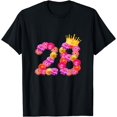 thumbnail image 1 of 28 Year Old Birthday Women Flower Crown Its My 28th Birthday T-Shirt, 1 of 3