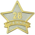 thumbnail image 1 of 28 Year Service Award Star Corporate Recognition Dual Plated Lapel Pin, 1 of 6