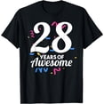 thumbnail image 1 of 28 Years Of Awesome Party Birthday Age Old Year Twenty-Eight T-Shirt, 1 of 4