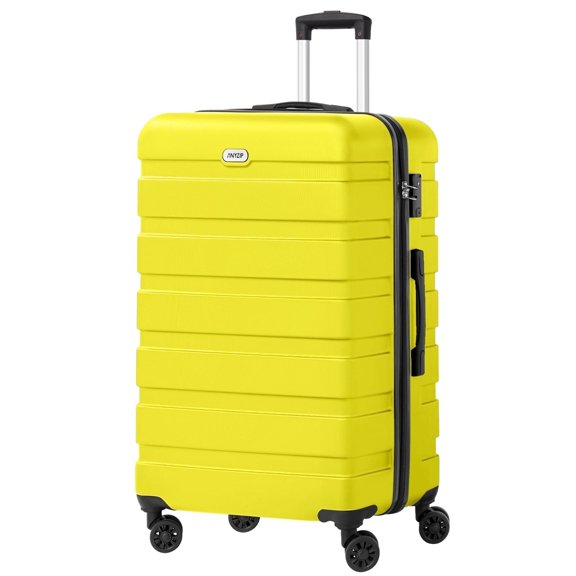 Luggage PC ABS Lightweight Suitcase with Wheels TSA Lock Hardshell Checked-Large Luggage 28 inch Yellow