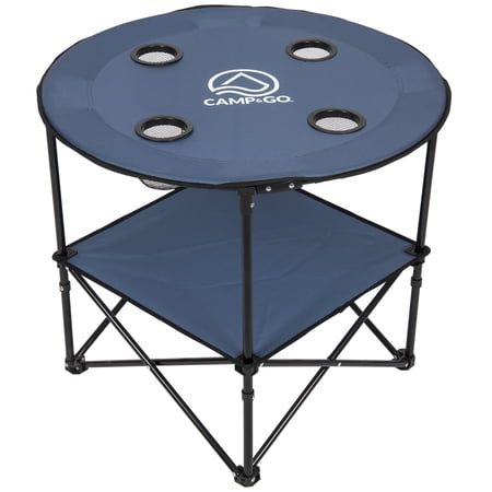 Camp & Go 2 x 2 x 2 ft Blue Fabric 28" Diameter Round Portable Table