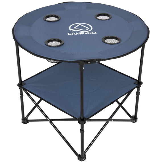 Camp & Go 2 x 2 x 2 ft Blue Fabric 28" Diameter Round Portable Table
