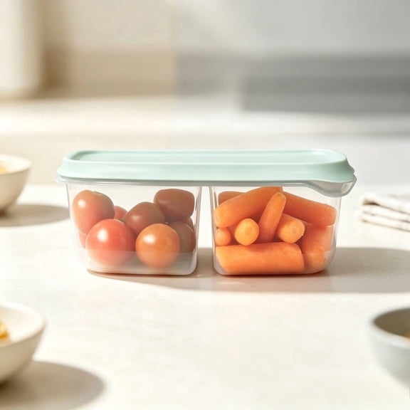 28 fl oz 3Count Divided Rectangle Food Storage Containers Snap Closure Reusable Meal Prep Boxes