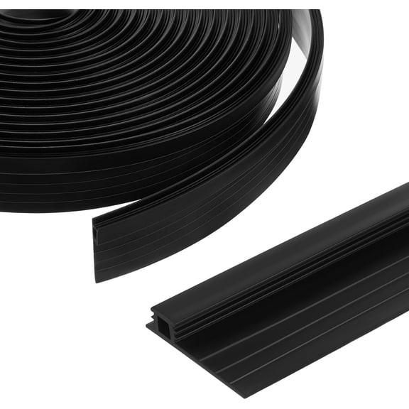28 ft Vinyl Sliding Screen Door Bug Seal Strip Adjustable Width 3/4" to 1-3/8" Weather Stripping Side Insect Draft Stopper for Window Patio Frame Filler(Black)