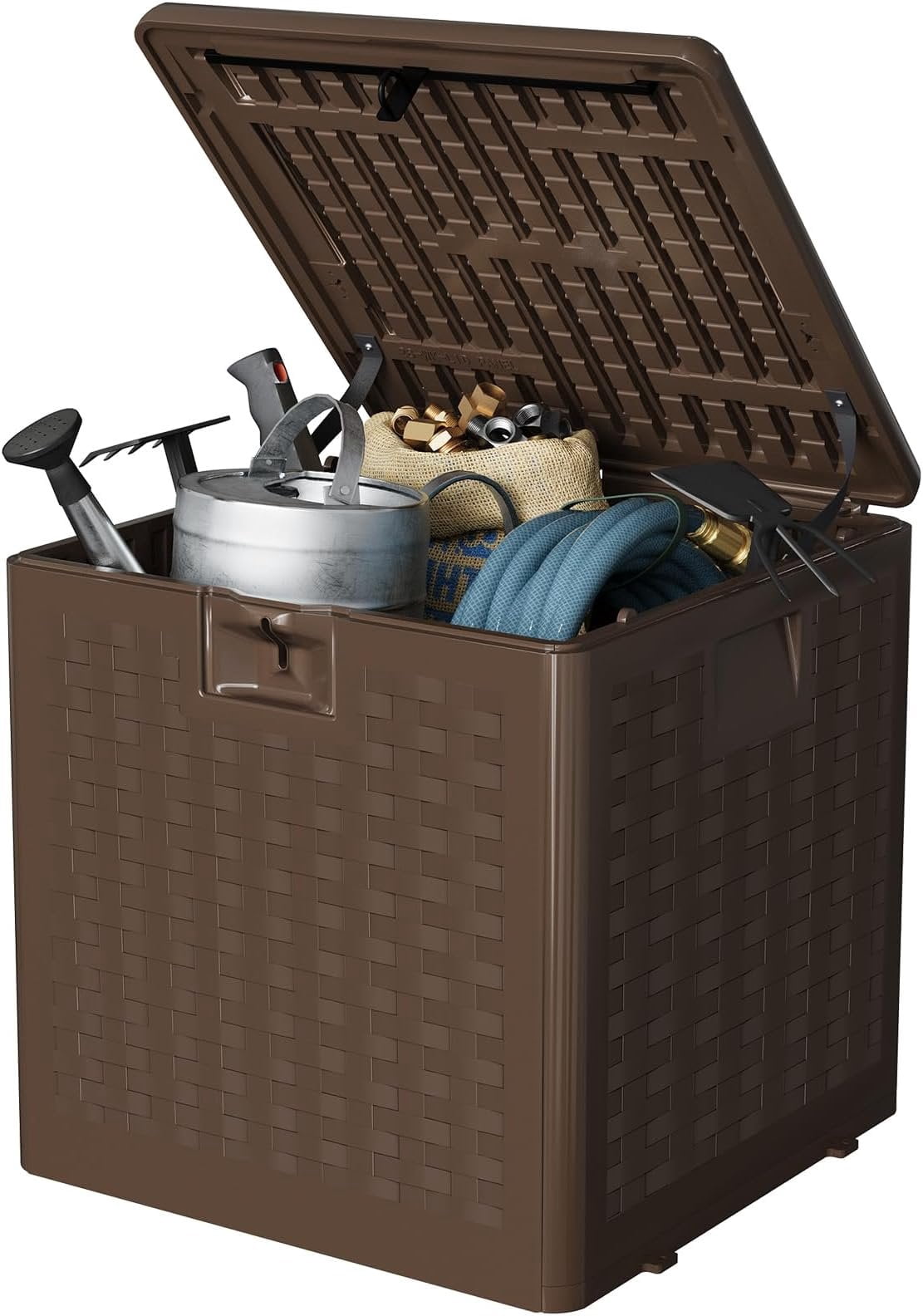 28 Gallon Deck Box, Weatherproof and Outdoor Storage Box, Lockable ...