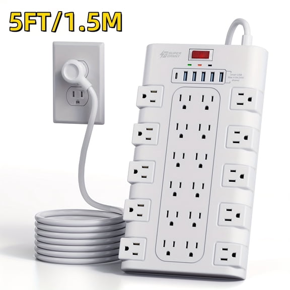 28-in-1 Heavy Duty Power Strip with 22 Outlets & 6 USB Ports