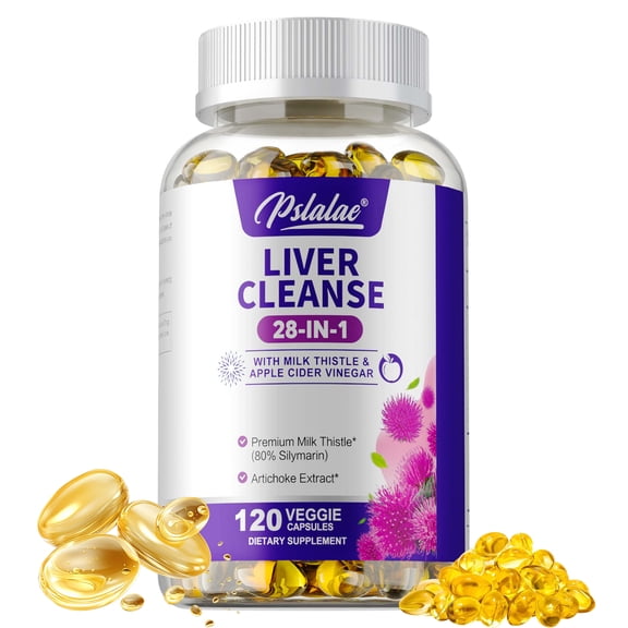 28-in-1 Liver Detox & Cleanse - with Milk Thistle, Artichoke, Dandelion & Apple Cider Vinegar - Promotes Liver Health and Improves Digestion - 120 Capsules