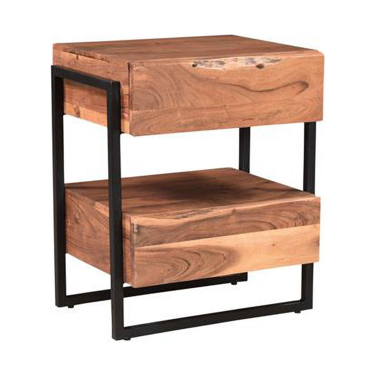 Wood And Metal Night Stand