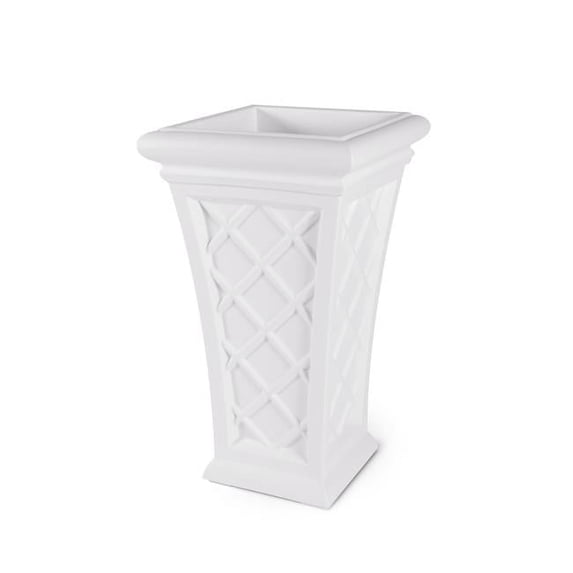 28 in. Georgian Tall Planter - White