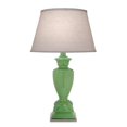 thumbnail image 1 of 28 in. Gloss Light Green & Satin Nickel Table Lamp with Cream Aberdeen Shade, 1 of 1