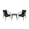 thumbnail image 1 of 28-in H 3-Piece Outdoor Patio Set with Wooden Table and Armchairs, 1 of 1