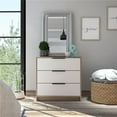 thumbnail image 1 of 28 in. Manufactured Wood Three Drawer Standard Dresser, Light Oak & White, 1 of 1
