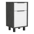thumbnail image 1 of 28 in. One Drawer Faux Wood Nightstand with Storage, Gray, 1 of 1