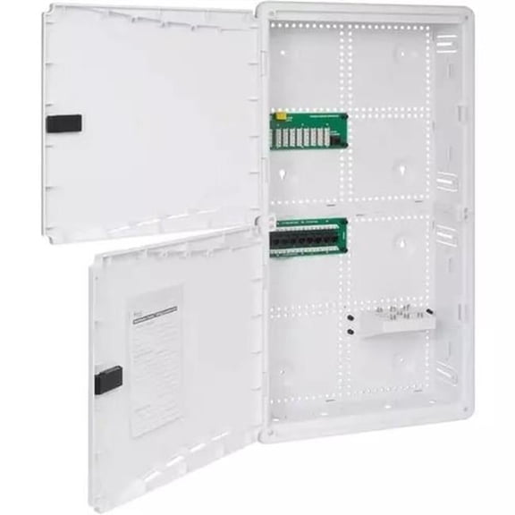 28 in. Plastic Wiring Enclosure Voice, Data & Video Combo with Doors