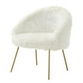thumbnail image 1 of 28 in. White & Gold Faux Fur Arm Chair, 1 of 1