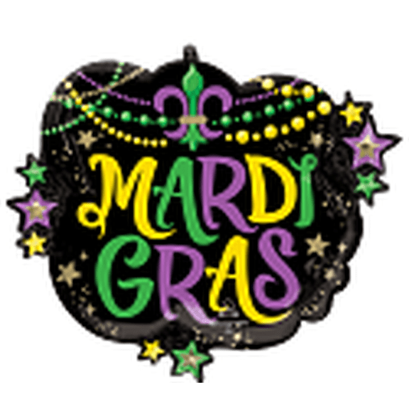 LRG SHP MARDI GRAS GLITTERING BEADS