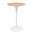 thumbnail image 1 of 28 inch Bar Table, Natural Brown White, Wood, Metal Steel, Modern Contemporary Mid-Century, Bar Kitchen Pub Cafe Bistro Hotel Restaurant Hospitality, 1 of 6
