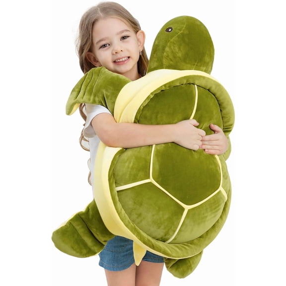 28 inch Big Green Sea Turtle Stuffed Animals Giant Soft Plush Toys, Large Ocean Plushies Body Pillow, Gifts for Kid Boys, Girls, Girlfriend, Birthday, Valentine's, Christmas