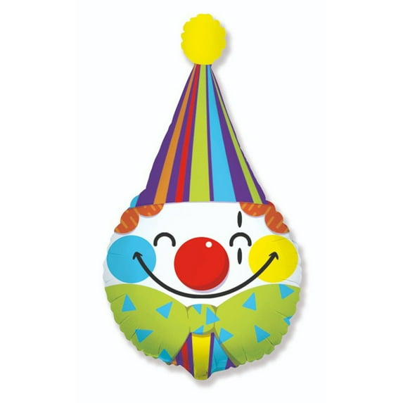 28 inch Clown Head Foil Mylar Balloon - Party Supplies Decorations